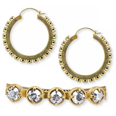 ARETES DE LATÓN CON CRISTALES PREMIUM