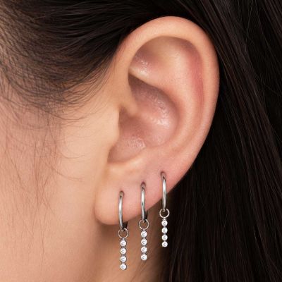 PENDENTE CON FILA DI BRILLANTI PER PIERCING CIRCOLARI
