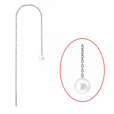 PENDIENTE CON CADENA Y BOLA DE PERLA