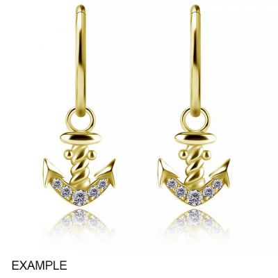 PENDENTE DORATO CON ANCORA DI CRISTALLI