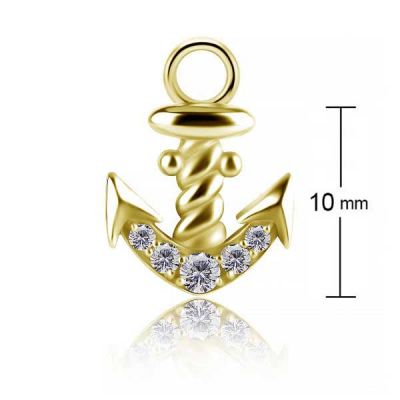 PENDENTE DORATO CON ANCORA DI CRISTALLI