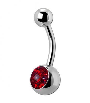 PIERCING OMBELICO CON CRISTALLI E RESINA