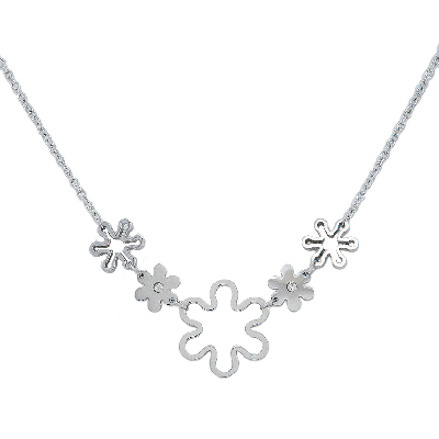 HALSSCHMUCK MIT BLUMEN UND KRISTALLE