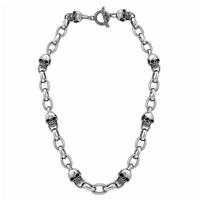 CHAIN NECKLACE WITH SKULLS