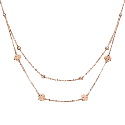 COLLIER TRÈFLES ET PERLES
