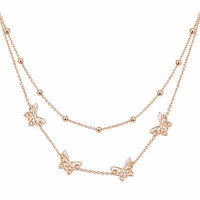 COLLIER PAPILLONS ET PERLES