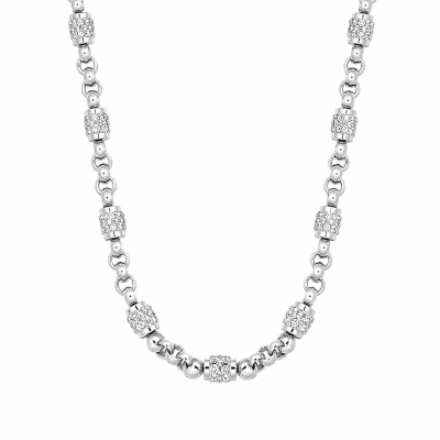 COLLANA CON ACCIAIO E CRISTALLI