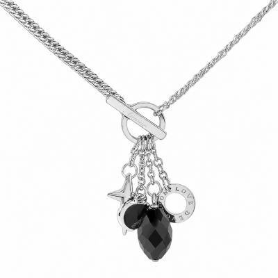 COLLANA CHARMS E CRISTALLO NERO
