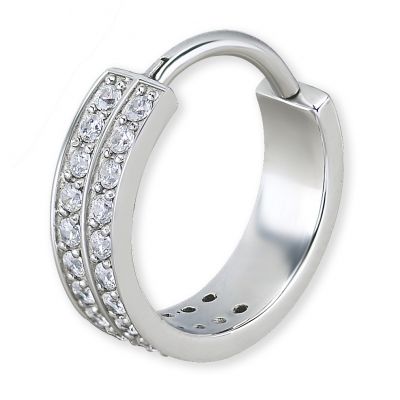 PIERCING AVEC DOUBLE RANGÉE DE CRISTAUX EN CUBIC ZIRCONIA