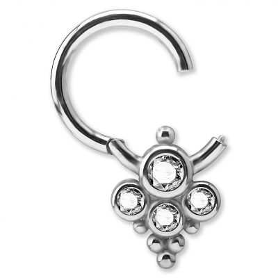 PIERCING SMILEY AVEC QUATRE CRISTAUX