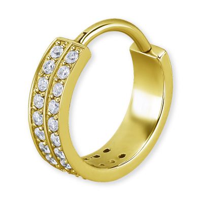 PIERCING DORÉ AVEC DOUBLE RANGÉE DE CRISTAUX