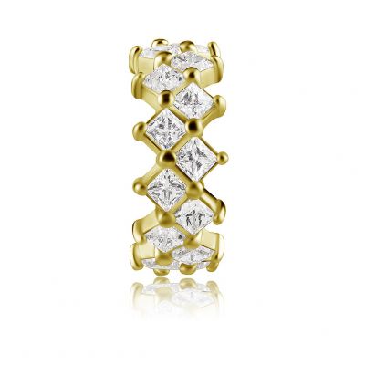GIOIELLO CLICKER IN ORO MASSICCIO CON CRISTALLI TAGLIO QUADRATO