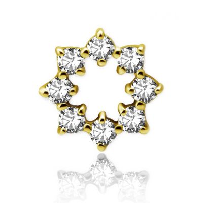 MICRODERMAL EN OR AVEC CRISTAUX ET FILET EXTÉRIEUR