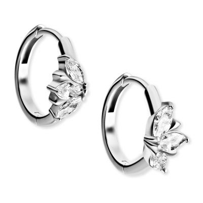 PAREJA DE ARETES CON 3 PÉTALOS EN CRISTAL