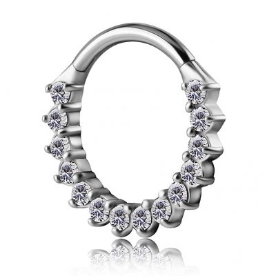 ROOK PIERCING CLICKER CON CUBIC ZIRCONIA