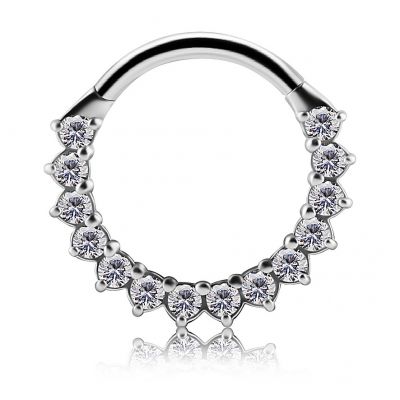 ROOK PIERCING CLICKER CON CUBIC ZIRCONIA