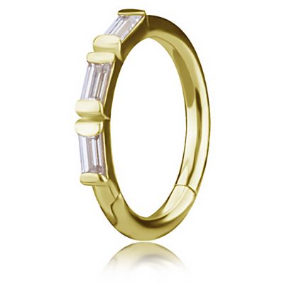 PIERCING NEZ EN OR AVEC CRISTAUX BAGUETTE