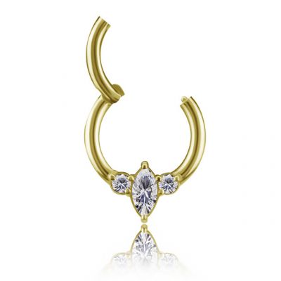 PIERCING CLICKER EN OR AVEC CRISTAUX