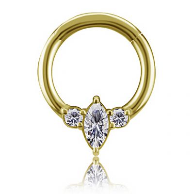 PIERCING CLICKER EN OR AVEC CRISTAUX