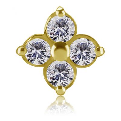 RECHANGE EN OR MASSIF AVEC PREMIUM CUBIC ZIRCONIA