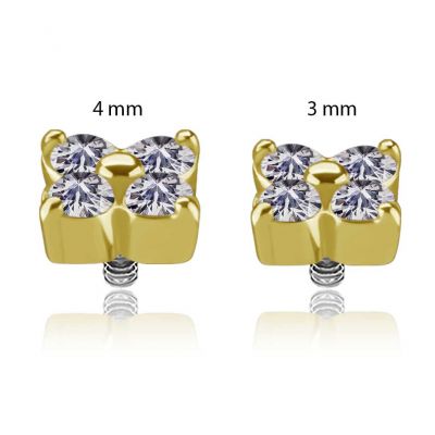 RECHANGE EN OR MASSIF AVEC PREMIUM CUBIC ZIRCONIA