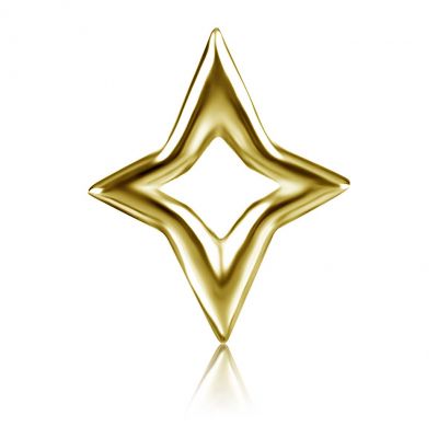 THREADLESS OHRRING MIT STERN AUS MASSIVGOLD