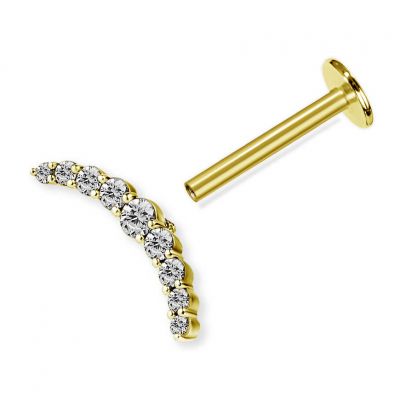 GOLDEN PIERCING WITH CRYSTAL BOW