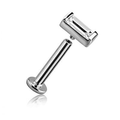 PIERCING MICRO LABRET WITH BAGUETTE CUT CRYSTAL