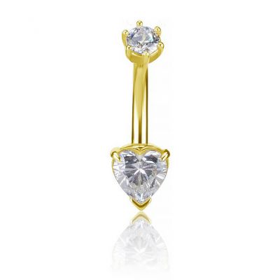 JOYA PARA OMBLIGO EN ORO CON FORMA DE CORAZÓN