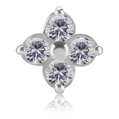 RECHANGE THREADLESS DE FLEUR AVEC PREMIUM CUBIC ZIRCONIA