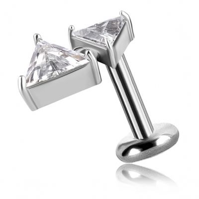 PIERCING WITH ZIRCONIA TRIANGLES IN TITANIUM WITH CRYSTALS