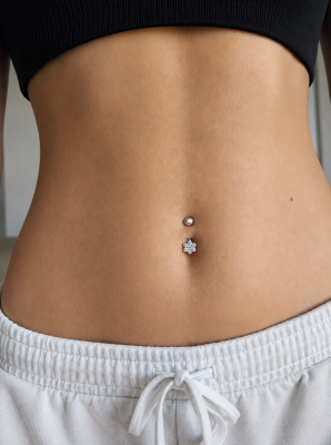 BAUCHNABELPIERCING MIT CUBIC ZIRKONIA