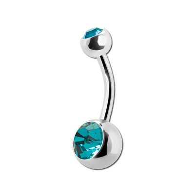 BELLY BUTTON PIERCING WITH TWO PREMIUM CRYSTALS