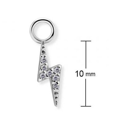 PENDENTE CON FULMINE DI CRISTALLI PER PIERCING A CERCHIO