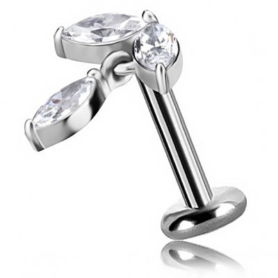 JEWEL WITH CRYSTAL PENDANT FOR CONCH PIERCING