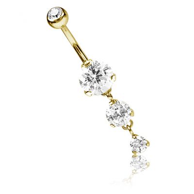 VERGOLDETES SCHMUCKSTÜCK MIT DREI CUBIC ZIRCONIA