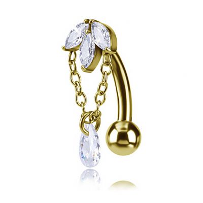 JOYA PARA OMBLIGO CON BAÑO DE ORO INVERSO