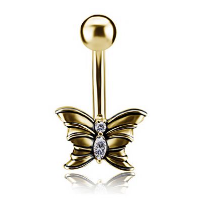 JOYA DE MARIPOSA PARA OMBLIGO CON CRISTAL