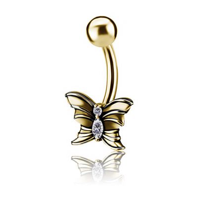 JOYA DE MARIPOSA PARA OMBLIGO CON CRISTAL