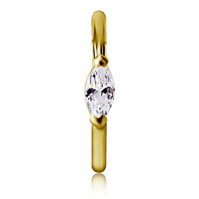 BAGUE CLICKER PLAQUÉE OR AVEC CRISTAL MARQUISE