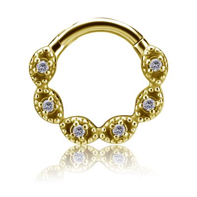VERGOLDETER CLICKER-RING MIT PREMIUM-ZIRKONIA