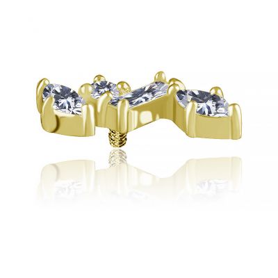 ERSATZTEIL MIT PREMIUM CUBIC ZIRCONIA AUS VERGOLDETEM KOBALT-CHROM