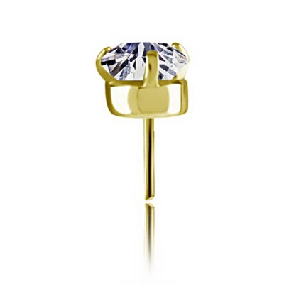REMPLACEMENT THREADLESS PLAQUÉ OR AVEC CRISTAL POUR PIERCING