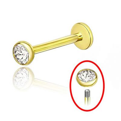 PIERCING DORATO CON GIOIELLO PER LABBRO