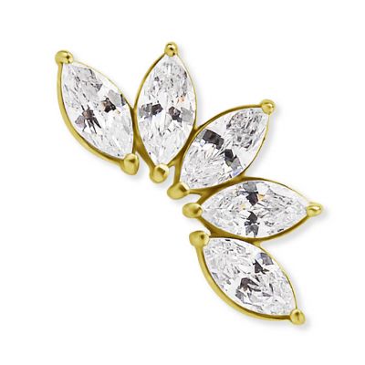 PIÈCE PLAQUÉ OR AVEC 5 FEUILLES EN CRISTAL