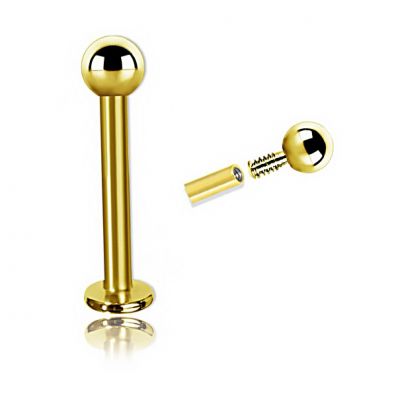GOLD PLATED LABRET PIERCING WITH BALL