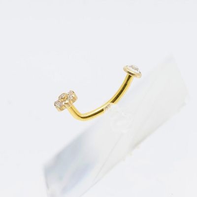 PIERCING CHRISTINA CHAPADO EN ORO CON FLOR DE CRISTAL