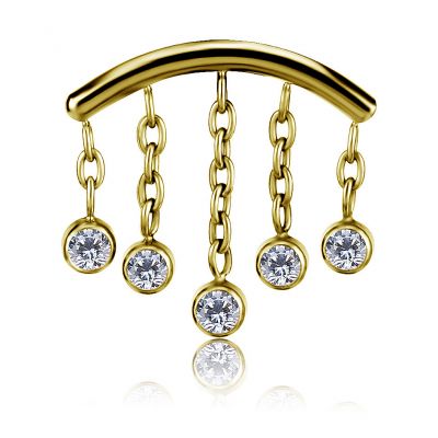 GOLD-PLATED ACCESSORY FOR FLAT HELIX PIERCING