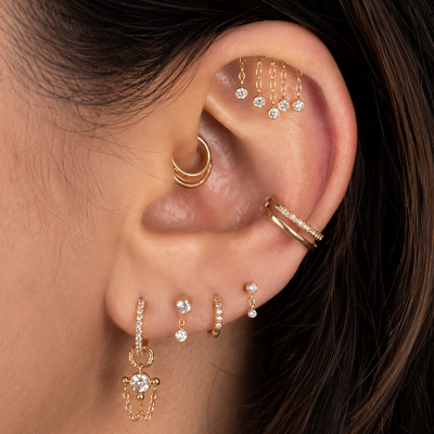 ACCESSORIO PLACCATO ORO PER PIERCING VERTICAL HELIX