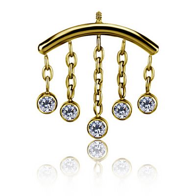 ACCESSOIRE PLAQUÉ OR POUR PIERCING VERTICAL HELIX